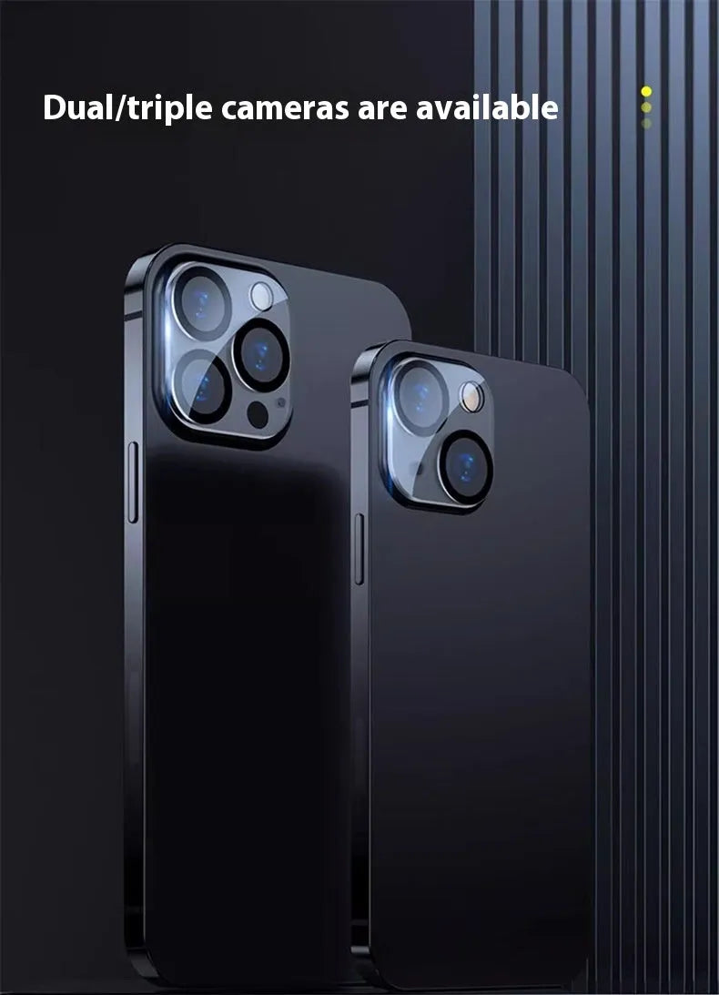 Tempered glass camera lens protector film for iPhone 11 to 15 rear camera, transparent or silk screen
