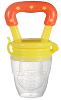 New baby silicone pacifier encapsulated food feeder in size M with blue silicone nipple