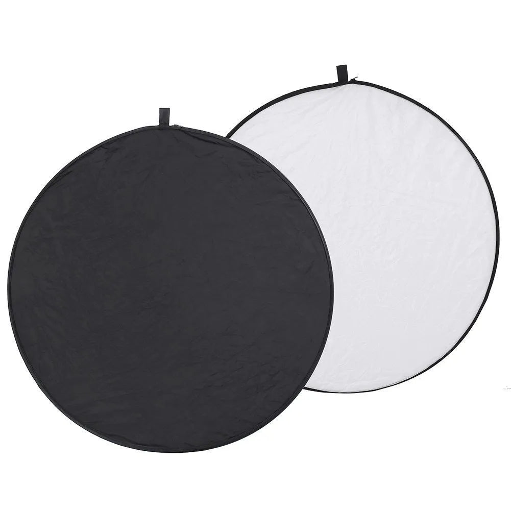 Round 60cm 5 in 1 collapsible photography reflector with gold silver white black translucent surfaces and carrying case