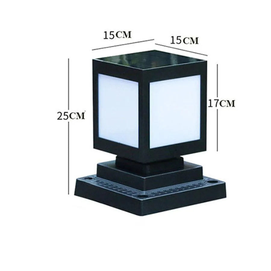 Set of solar-powered waterproof garden lights in different styles for outdoor use.