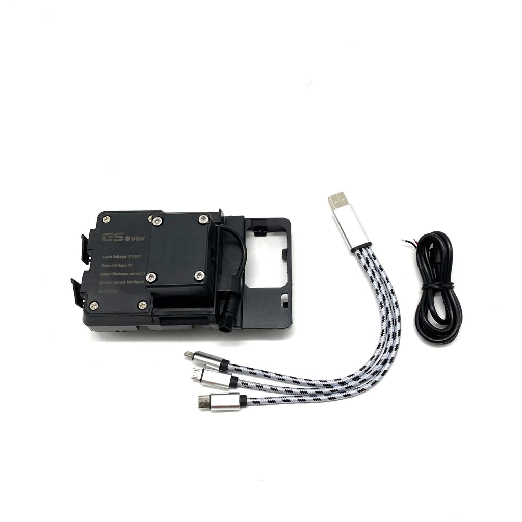 Black ABS plastic motorcycle navigation bracket for BMW R1200GS and R1250GS bikes