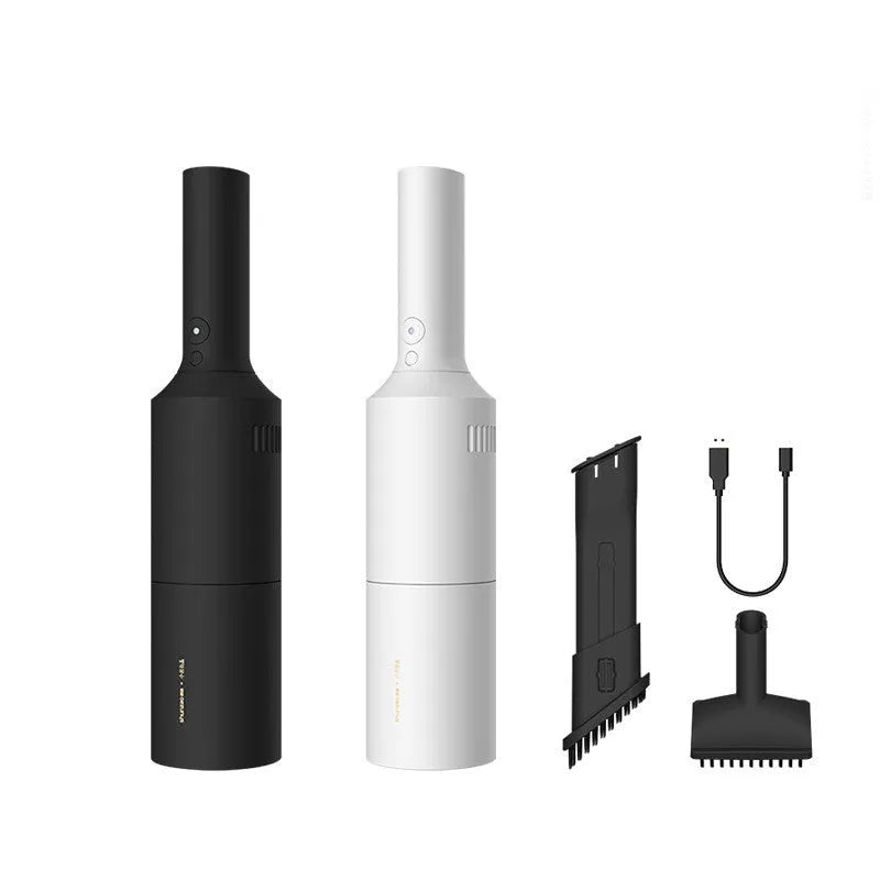 Black car vacuum cleaner with LED light and nozzle for 7000PA suction interior cleaning