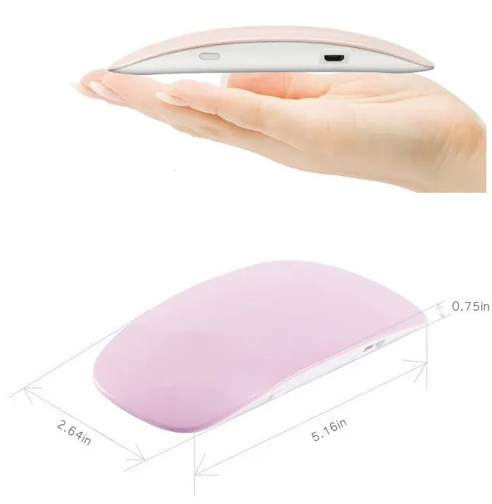 LED nail light therapy machine USB portable 6W pink white compact ABS