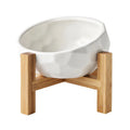 Oblique mouth plastic pet food bowl for cats and dogs in blue