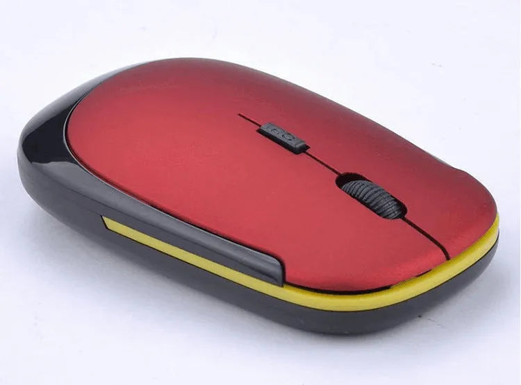 Laptop wireless mouse in black with two buttons and compact size 10x6x2cm