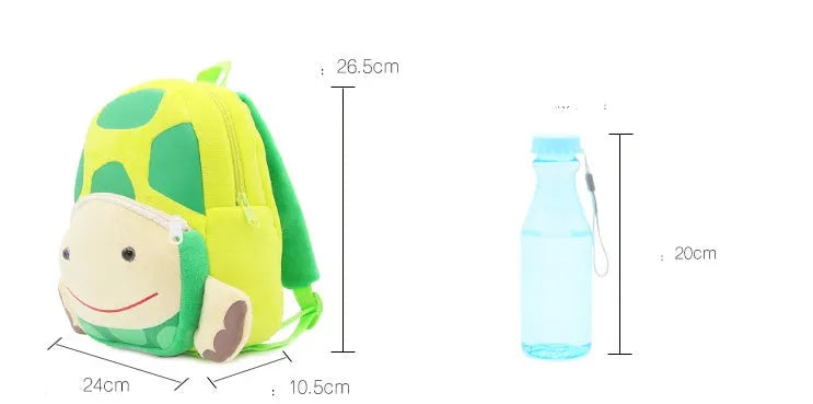 Cute Zoo plush animal turtle children's schoolbag backpack with double shoulder straps and soft handle