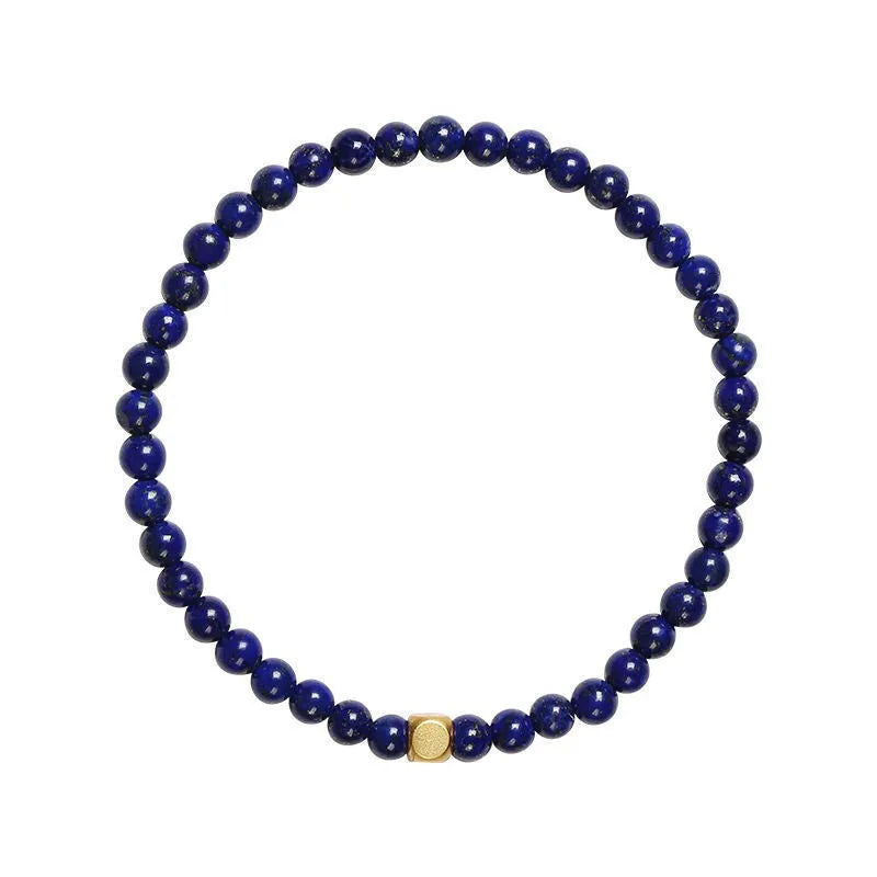 Women's green and gold natural crystal geometric bracelet with 16mm stone.
