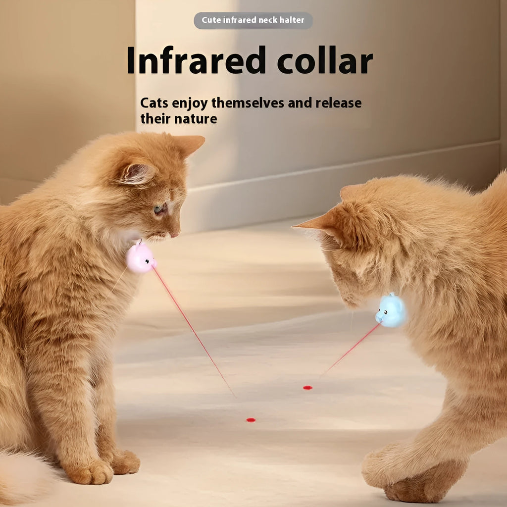 Rechargeable remote control cat collar with infrared halter coil, adjustable plastic design in pink and blue options