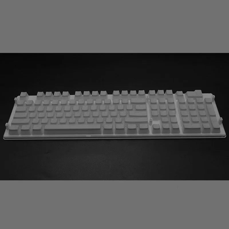 108-key pudding keycap set with transparent sides for mechanical keyboards in various colour options