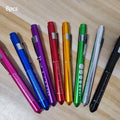 LED pupil pen light with ultra-thin aluminium alloy body, shown for doctor observation and dental use