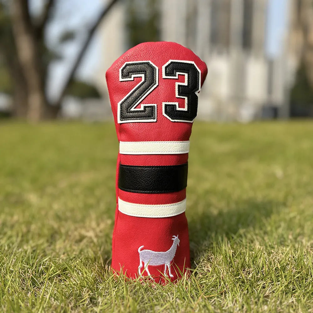 A PU golf club sleeve in a choice of colours, designed to fit over wooden pole sets and a square putter iron head.