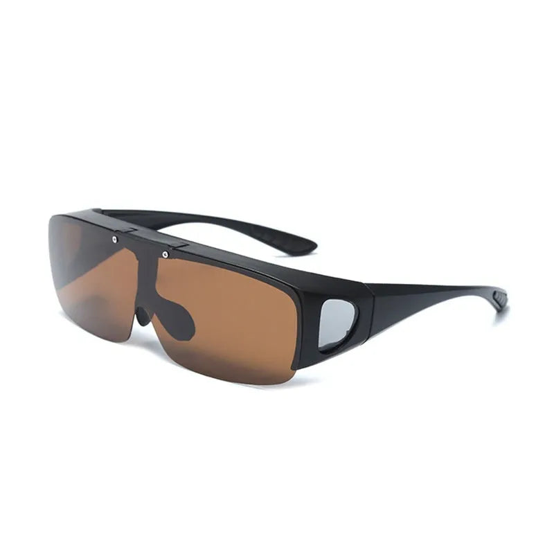 Polarised sunglasses with myopia correction showing multiple lens colour options for outdoor activities