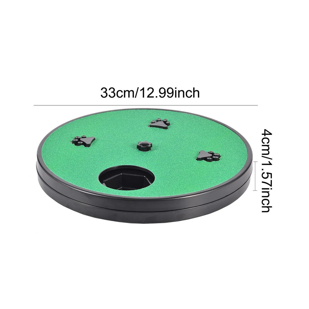 33cm square dog nail file board with suction cup base and rotating slow feeder compartments