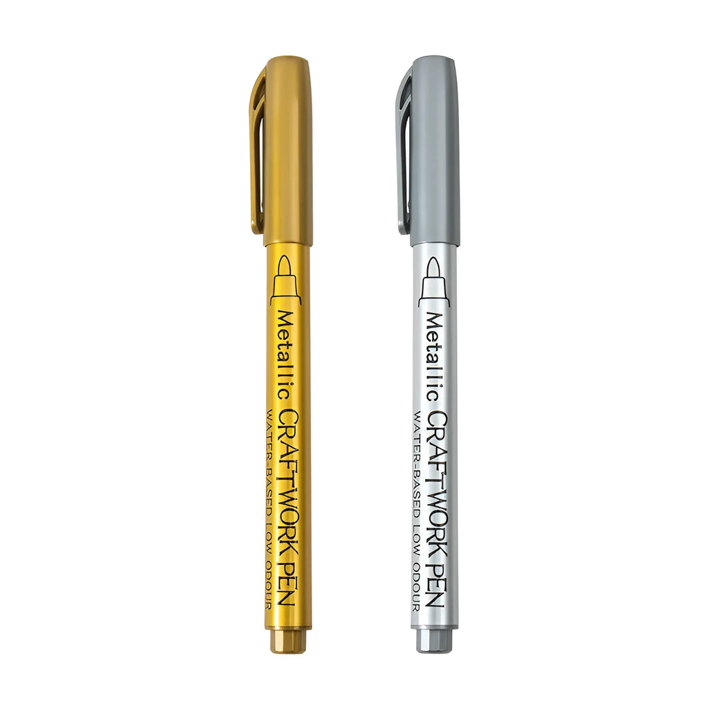 Metal paint pen with gold and silver ink refills for craft projects