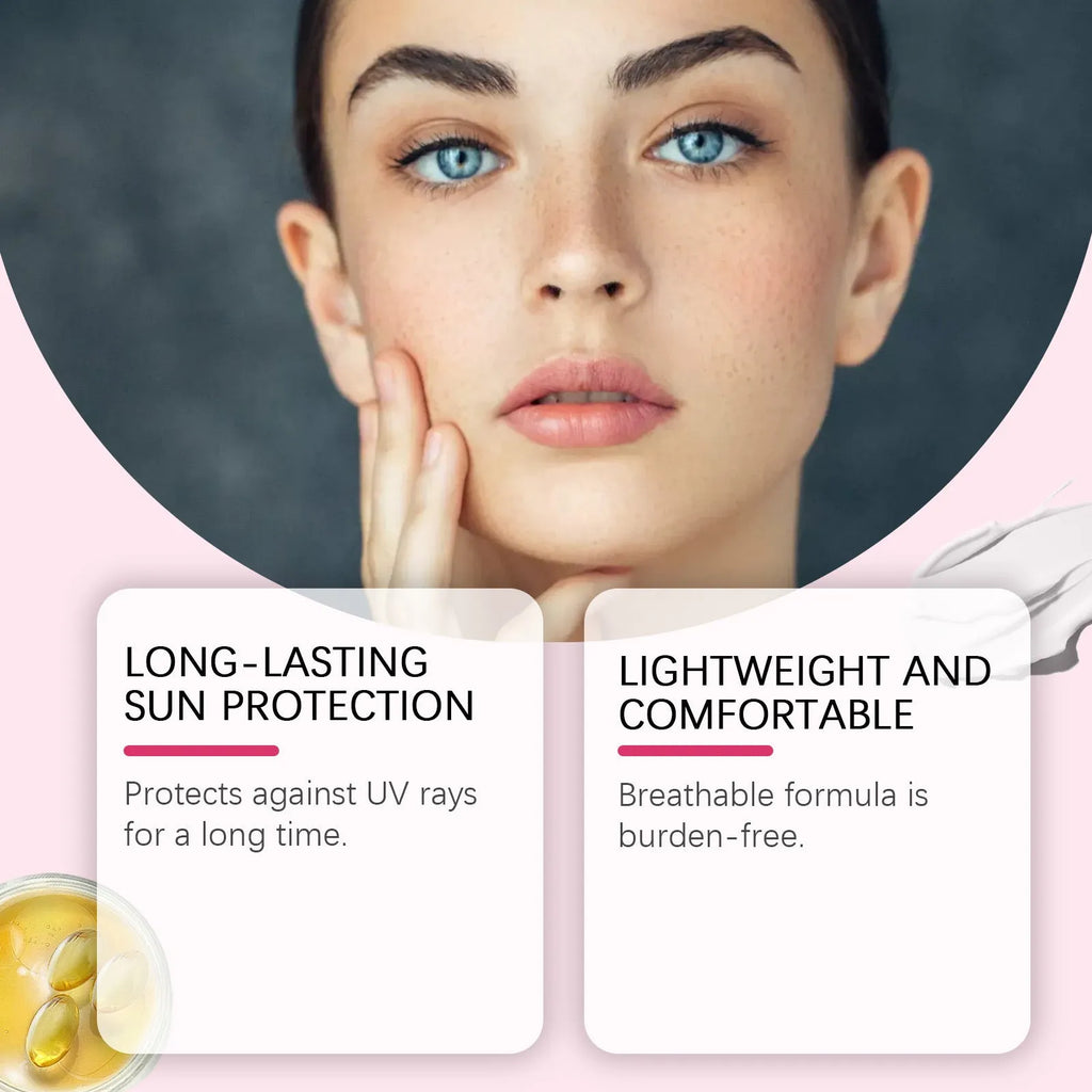 Lightweight protective sunscreen cream tube with natural ingredients for summer outdoor use