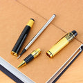 Black patterned orb metal fountain pen with iridium nib and rotating ink absorption system