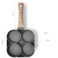 Four-hole aluminium frying pan with non-stick coating and bakelite handles