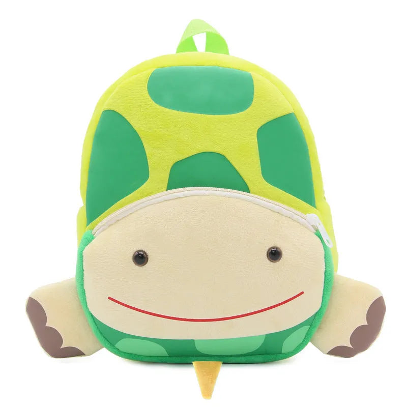 Cute Zoo plush animal turtle children's schoolbag backpack with double shoulder straps and soft handle