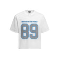 Men's loose-fitting casual T-shirt in black or white with short sleeves and pullover design