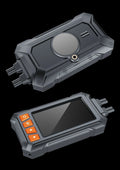 Motorcycle dash cam with 3-inch screen, dual cameras, and GPS module for front/rear recording and route tracking