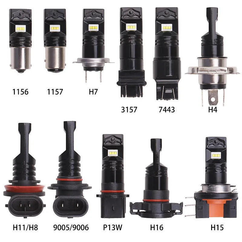 CSP high-power LED automotive fog lamp headlight with aviation aluminium housing.