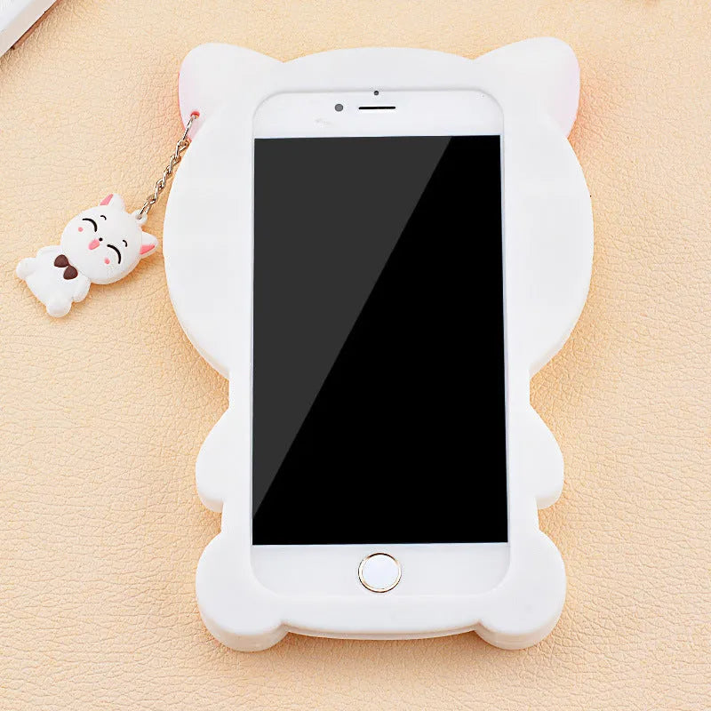 Imported soft silicone phone shell case showing edge-proof design for Samsung and iPhone mobile phones.
