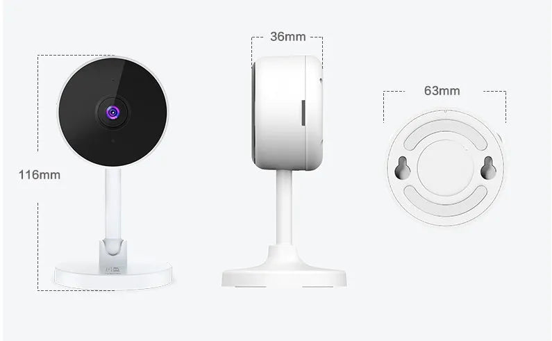 White gun-style WiFi security camera with 1080p resolution and motion detection alarm system