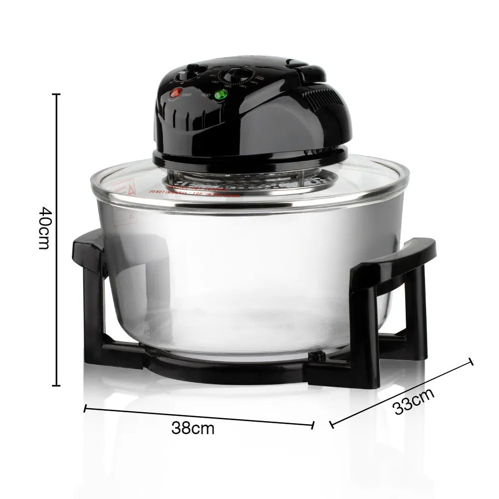 Black multi-functional intelligent visual air fryer with touch control and EU plug