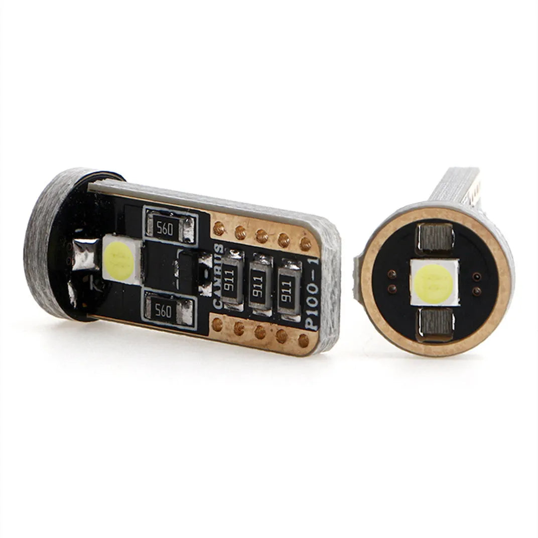 Blackboard white T10 W5W LED car light bulb with 6000K white light output
