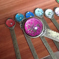 Handmade dried flower gypsophila ruler bookmark measuring 12cm with botanical designs