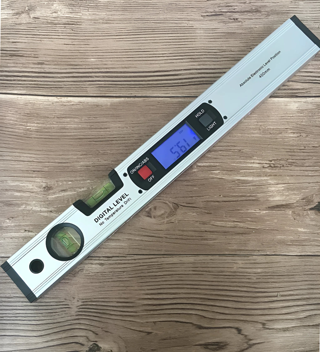 Digital angle meter 400mm electronic level ruler with flip-up LCD display and four magnets on base plate