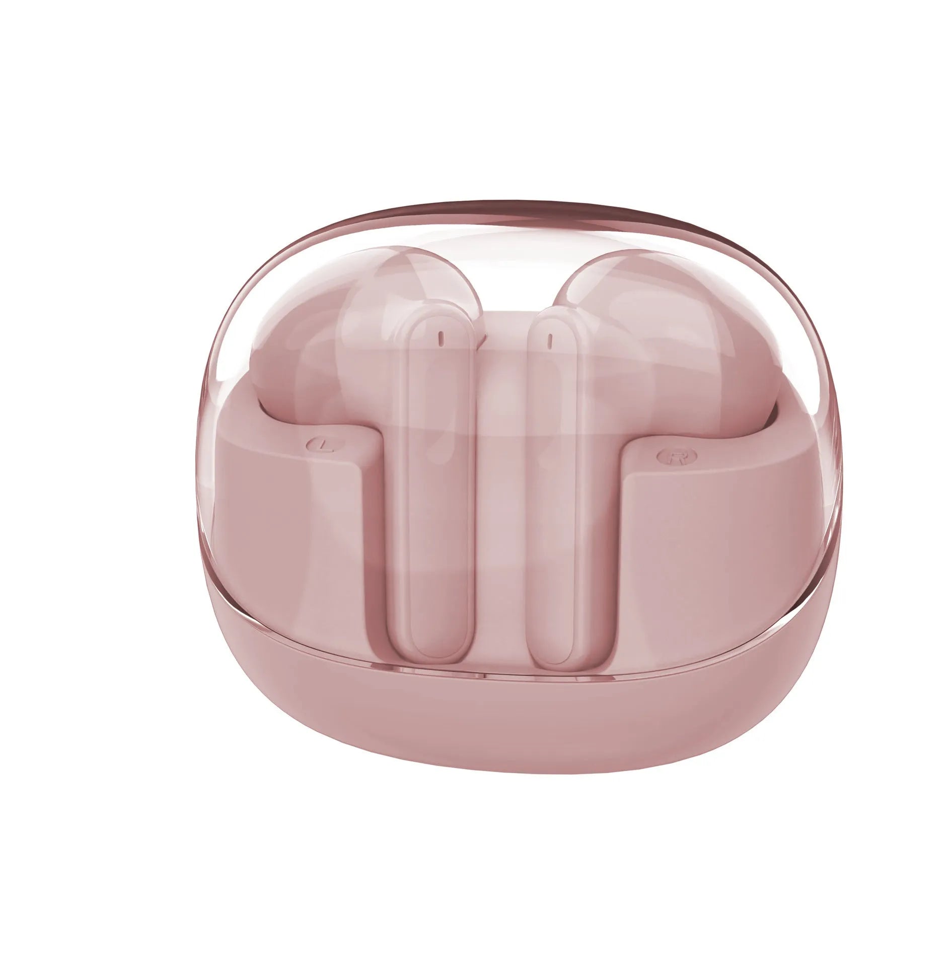 Bluetooth 5.3 transparent mini wireless earbuds with 9D stereo sound and ergonomic ear fit