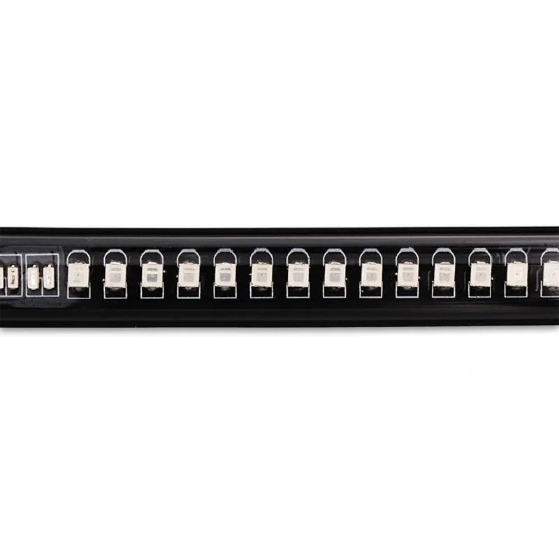 Universal flexible 48 SMD LED motorcycle tail brake turn signal license plate light strip with red and amber LEDs