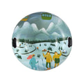 Colourful thick PVC ski ring toy with printed winter design for children's play.