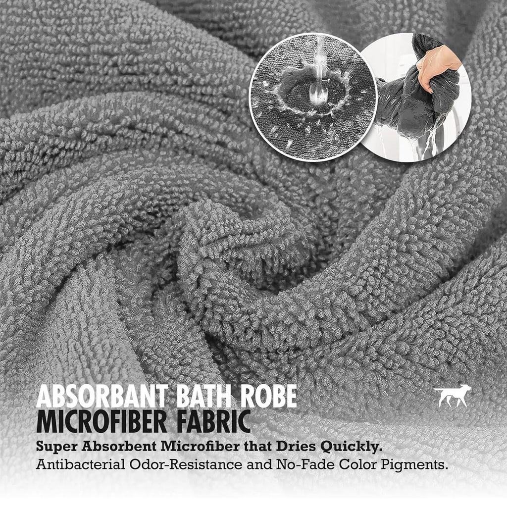 Super absorbent dog bathrobe towel coat in polyester fleece with seven size options