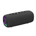 Outdoor waterproof portable wireless Bluetooth speaker EBS-608 in gray with dual speaker units and cloth net cover