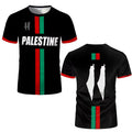 Black football T-shirt with 3D printed design showing textured pattern on front