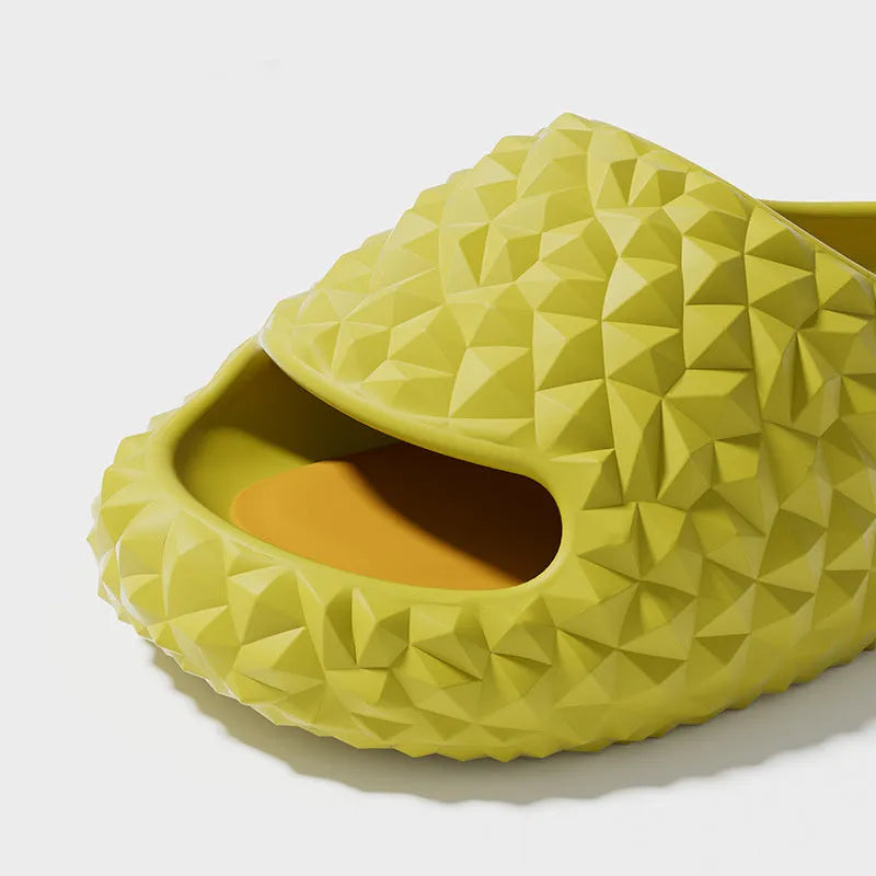 Durian slippers peep-toe EVA bathroom flip-flops in golden pillow yellow with non-slip sole