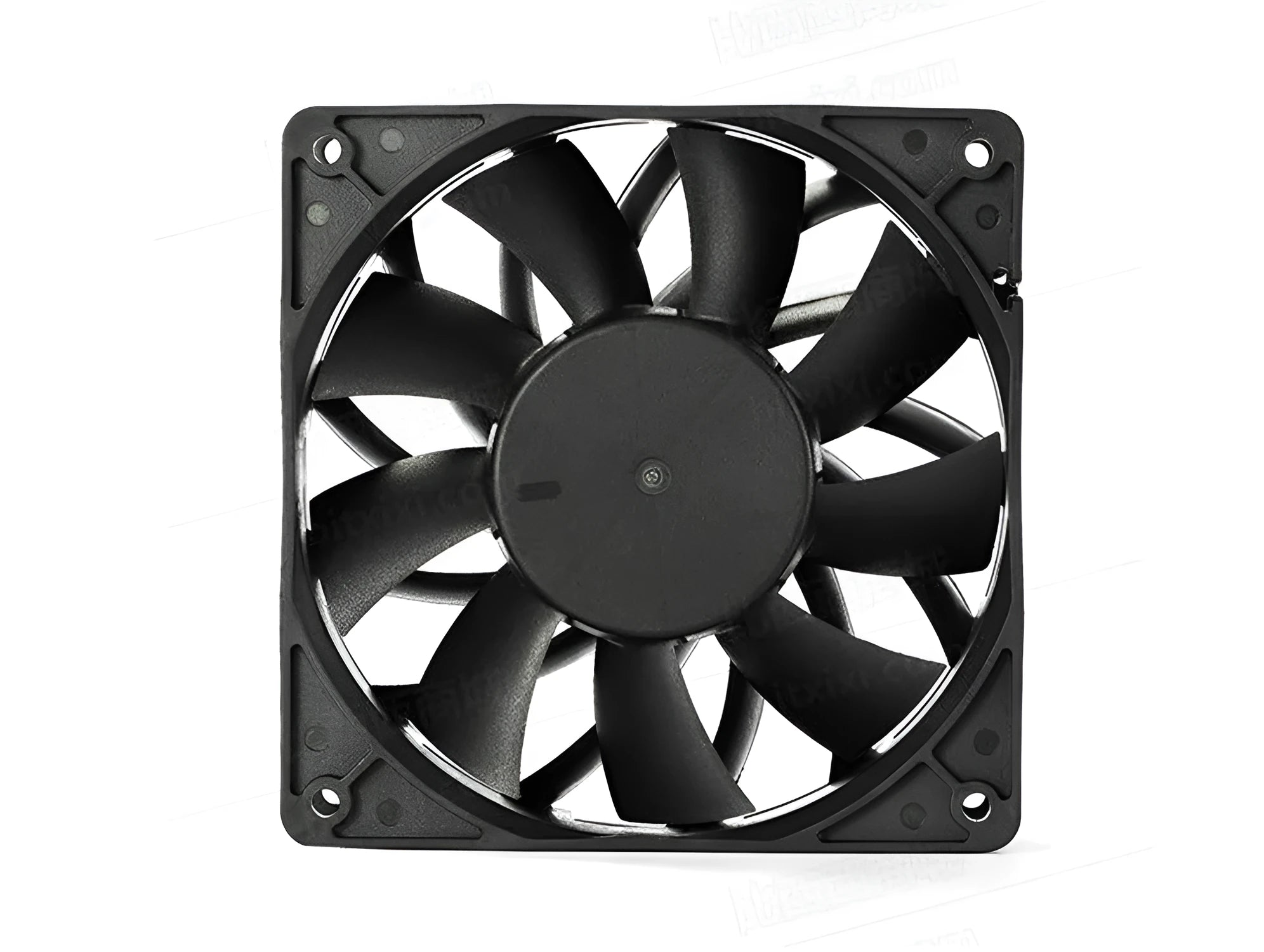 Delta PFC1212DE 120mm 12V DC cooling fan with black PBT frame and 4-pin PWM cable