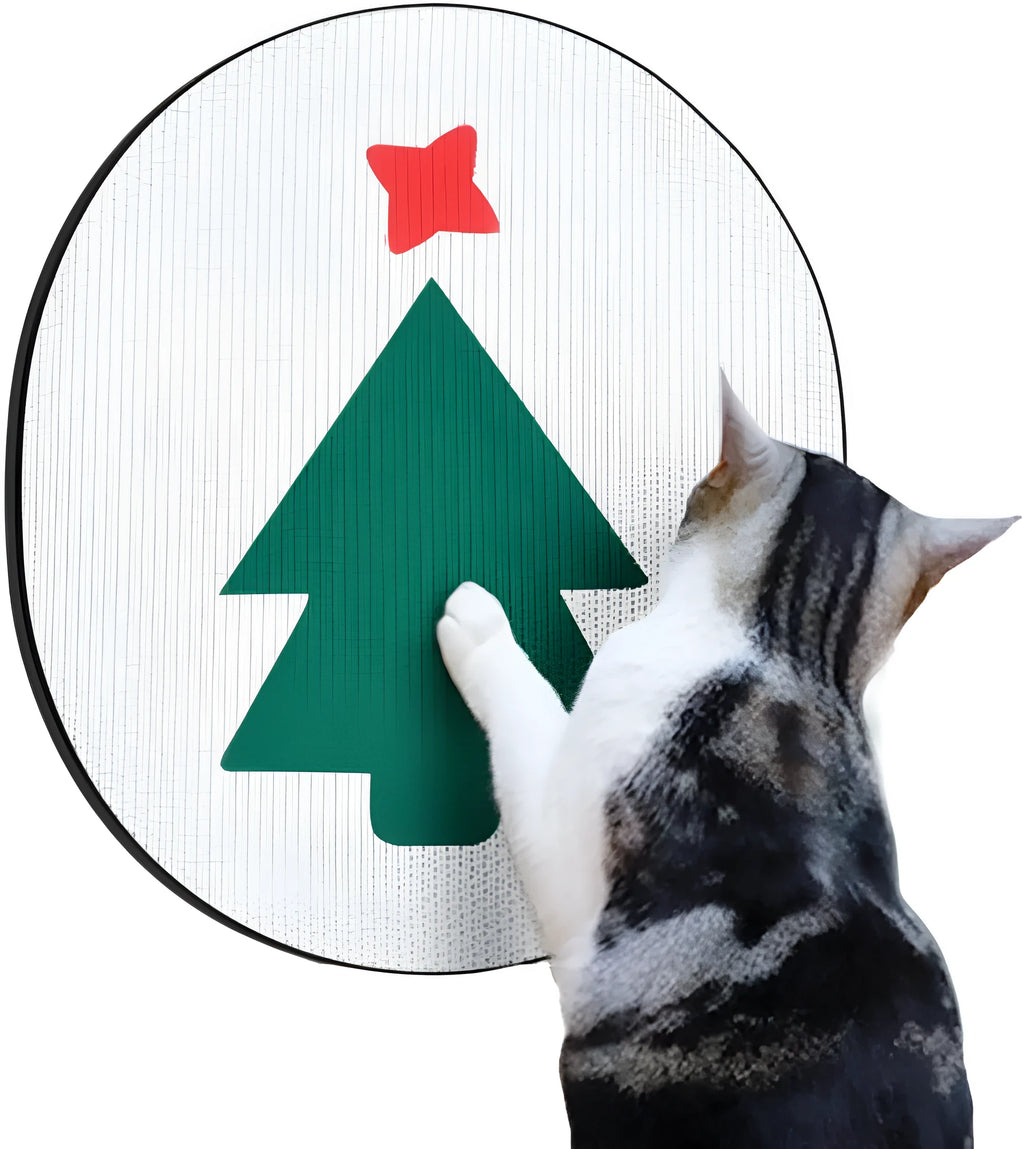 Wall mounted vertical cat scratch pad with corrugated cardboard scratching surface