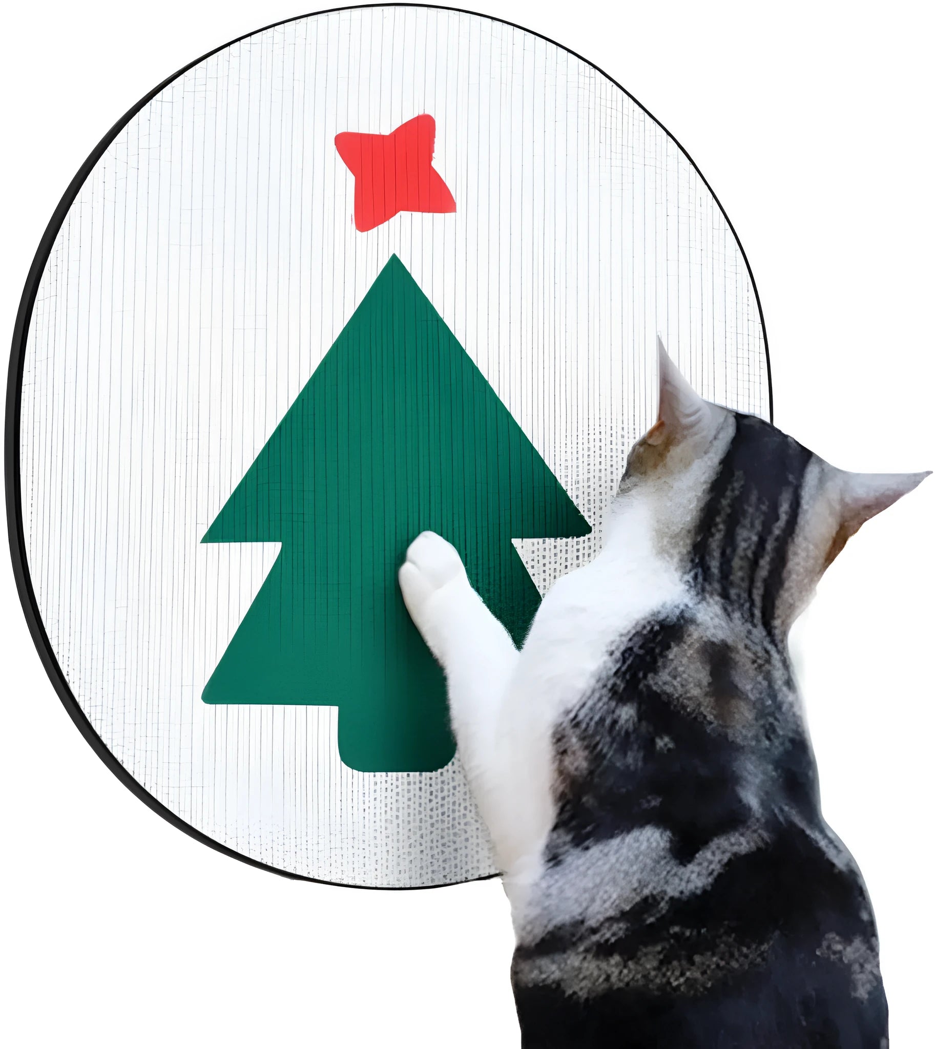 Wall mounted vertical cat scratch pad with corrugated cardboard scratching surface