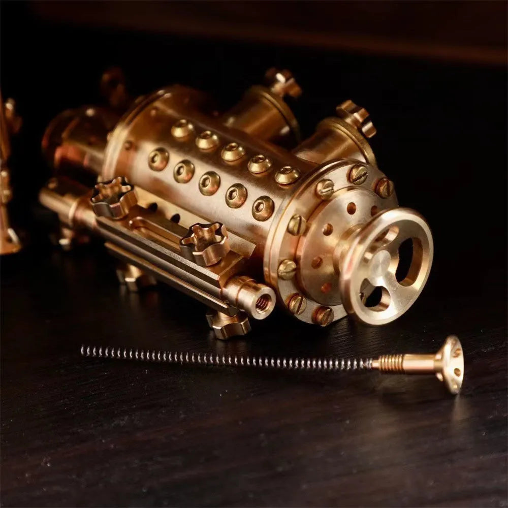 All copper handmade mechanical punk kerosene lighter with brass colour and shaft even format