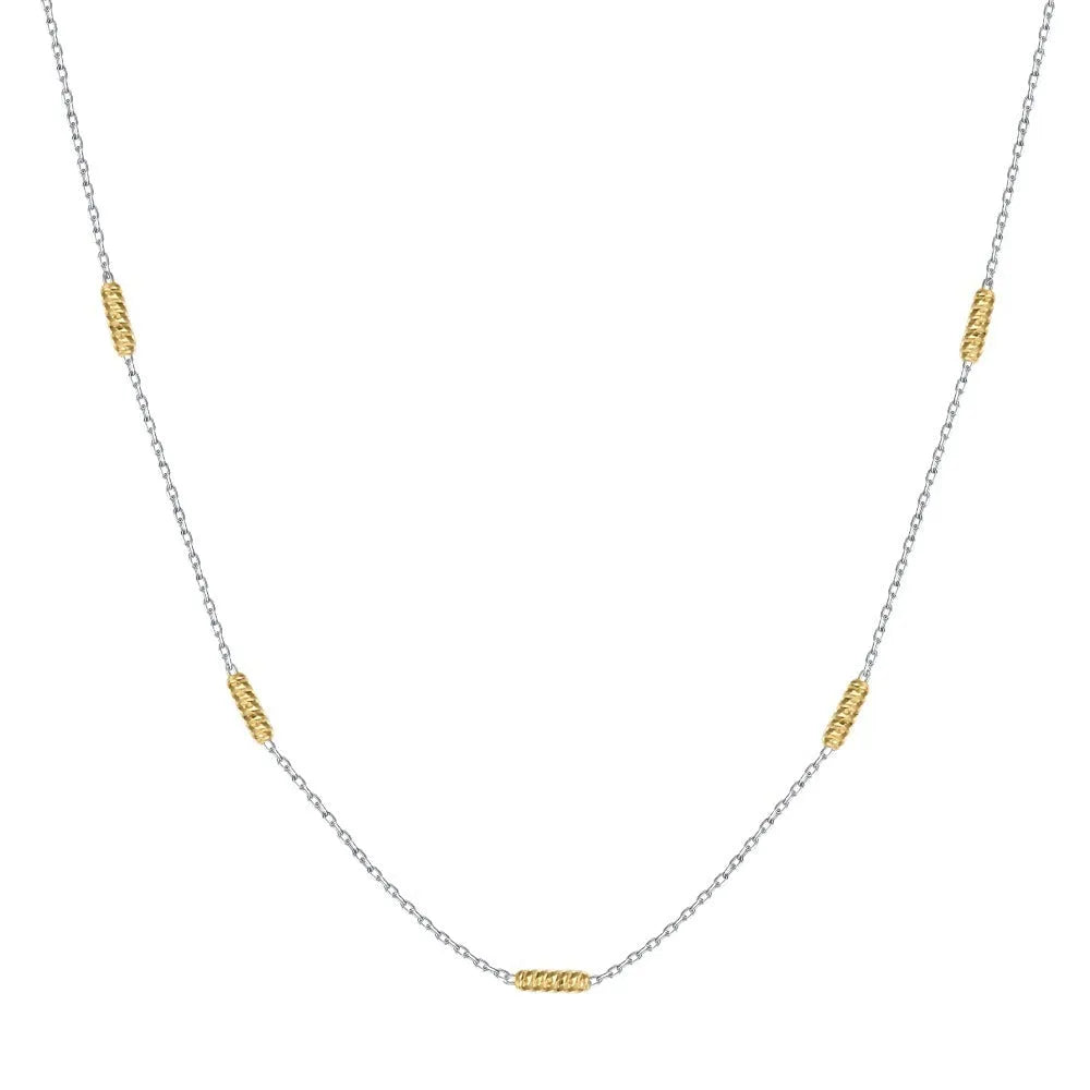 925 silver clavicle chain necklace with electroplated colour separation finish DY191358-S-Q-NA