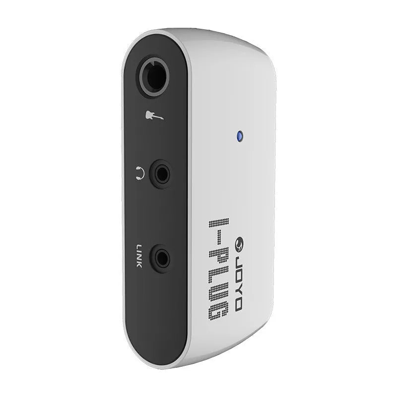 White metal distortion headphone amplifier with 6.35mm jack for guitar practice