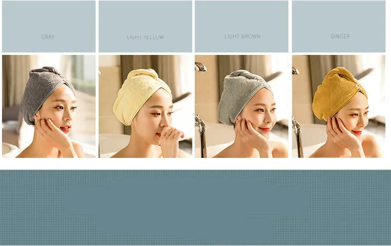 Microfiber hair dryer cap measuring 60cm by 25cm in turban style for damp hair