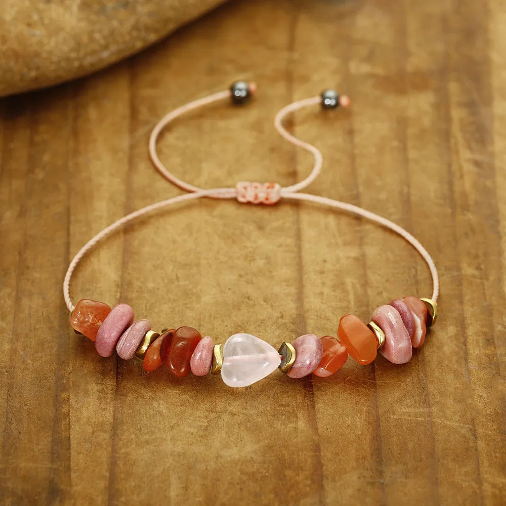 Handcrafted geometric stone bead bracelet in fashion OL style for women