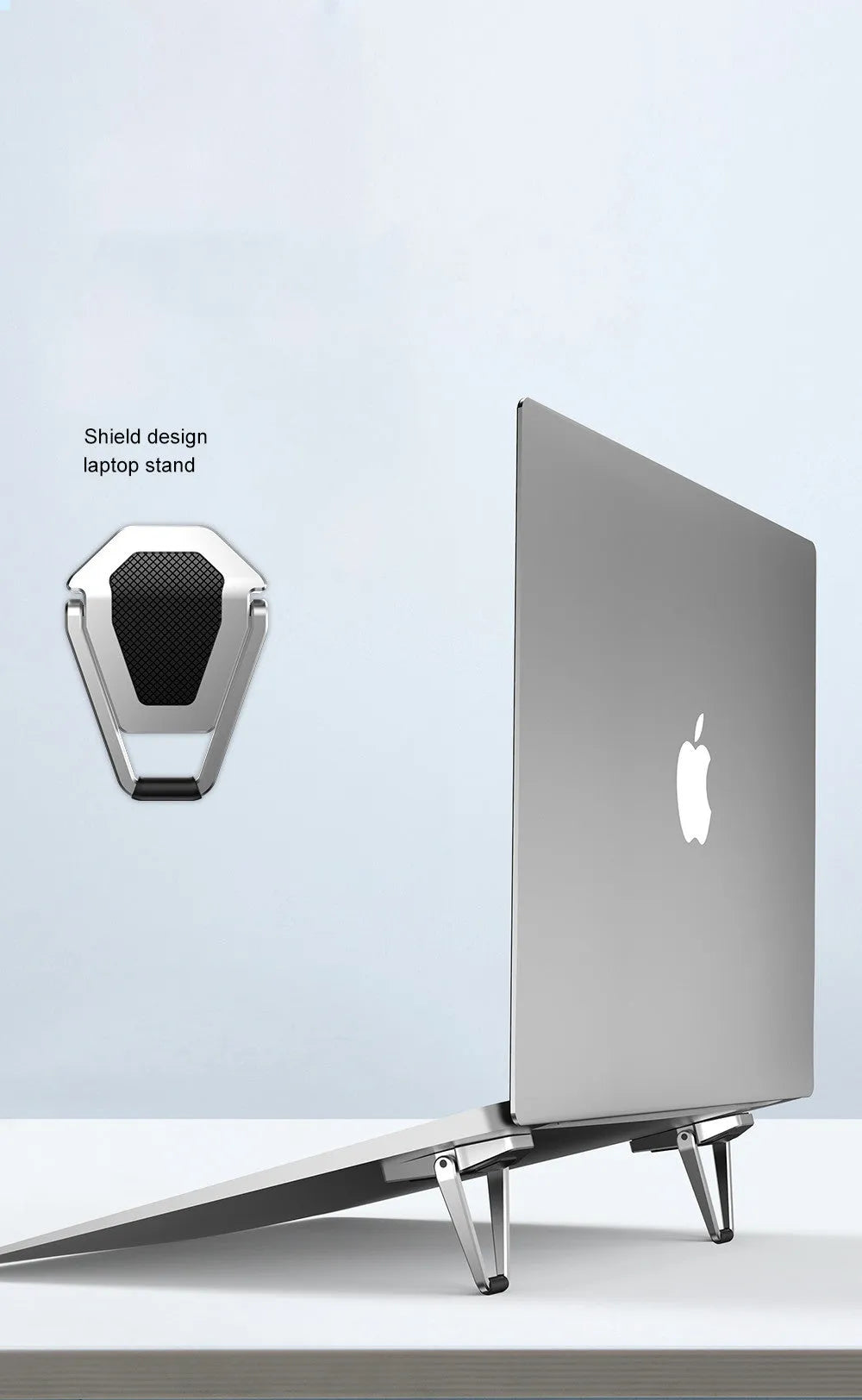 Metal foldable cooling bracket for tablet and notebook, zinc alloy, black and silver