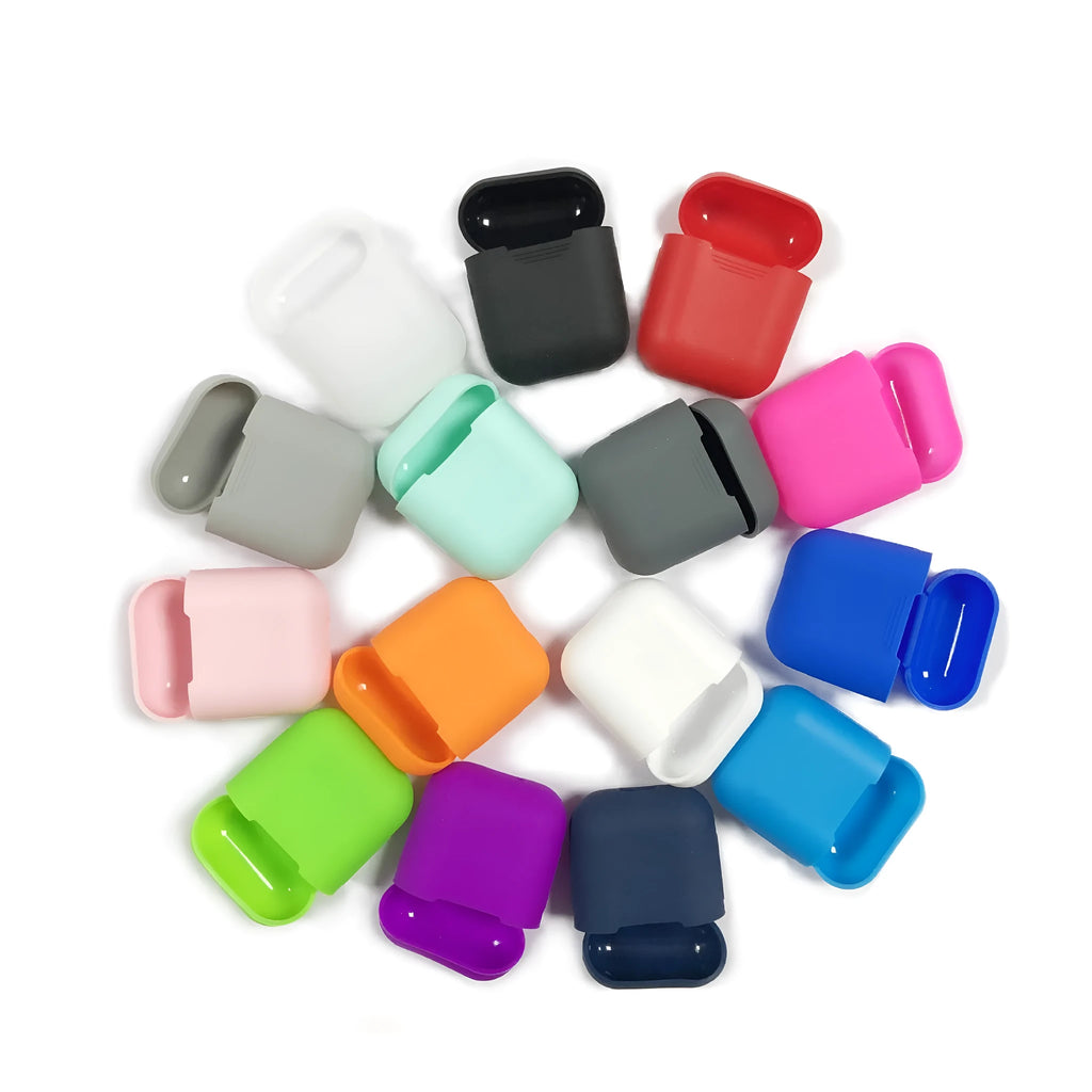 Silicone protective case for a Bluetooth headset in various colours.