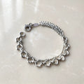 Metal wind venom splicing bracelet in silver, simple unisex design with copper and platinum plating