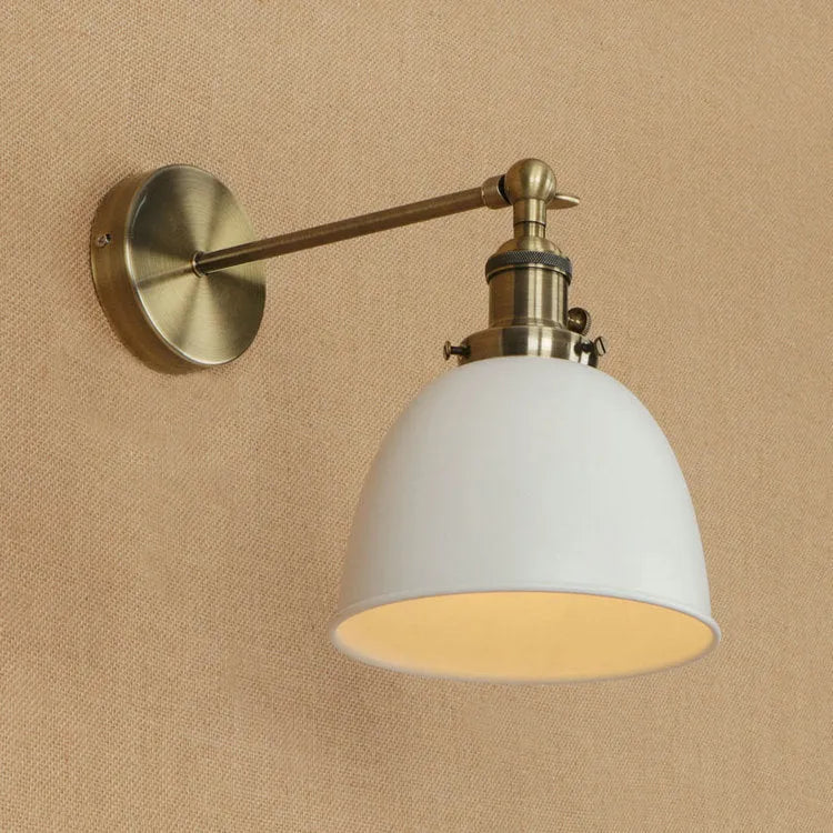 Bedroom ceiling light with iron shade in multiple colour options including pink, black, blue, gray, green, red, orange, white, and yellow